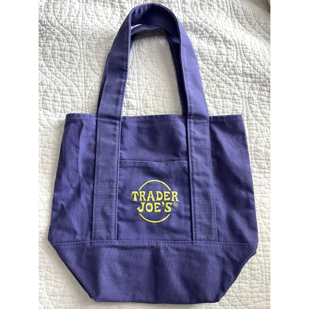 Trader Joe's Canvas Mini Tote Bag Purple 2025 Halloween Limited Edition Rare